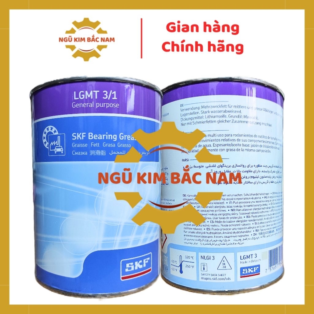 Mỡ SKF LGMT 3/1 (1kg) chịu nhiệt -30 đến 120 độ chính hãng - Đại lý chính hãng SKF
