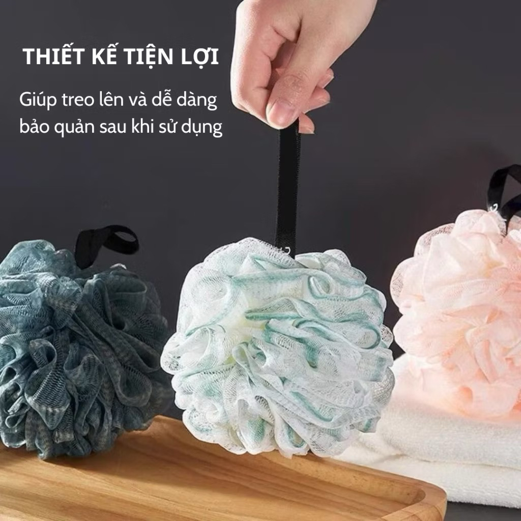 Bông Tắm Mềm Mịn Siêu Tạo Bọt - Làm Sạch Sâu, Tiết Kiệm Sữa Tắm, Tạo Cảm Giác Thư Giãn