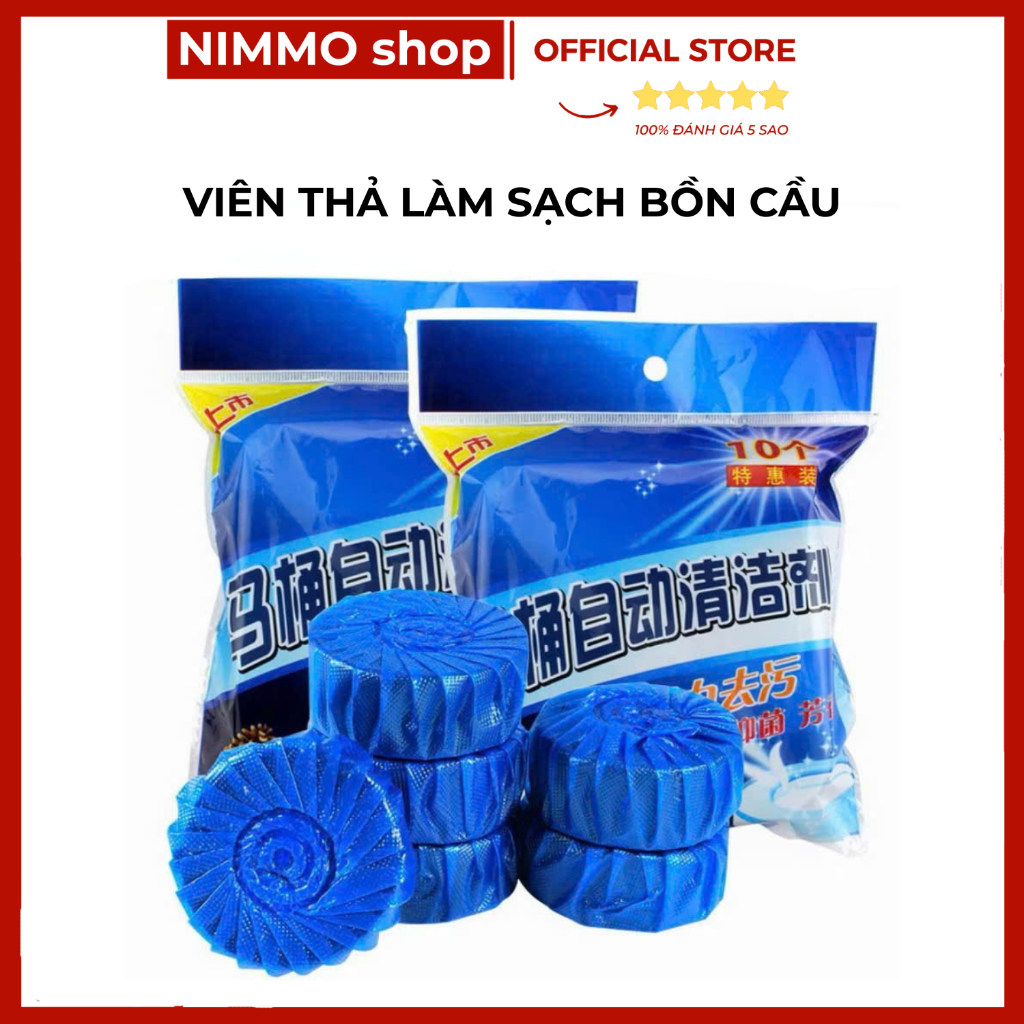 Viên Tẩy Bồn Cầu Toilet Làm Sạch, Khử Mùi, Tẩy Sạch Mảng Bảm Vi Khuẩn Vệ Sinh Nhà Tắm (Túi 10 viên)