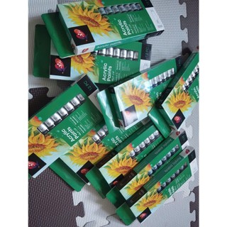 BỘ MÀU ACRYLIC 12 MÀU tuýp 6ml (vỏ hộp màu xanh lá)
