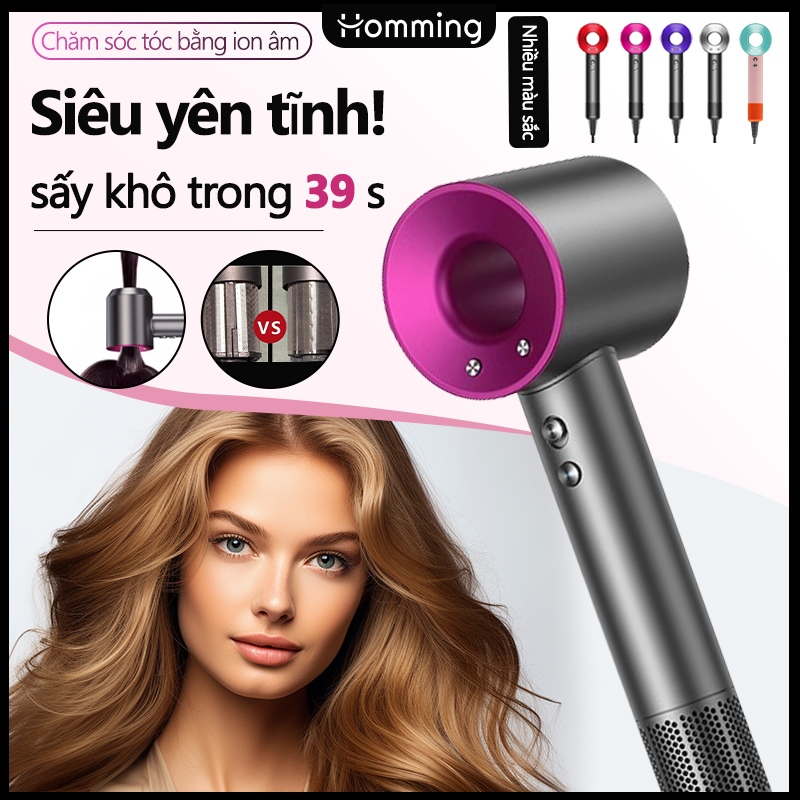 Máy sấy tóc ion âm mini nóng lạnh sấy khô siêu nhanh, máy sấy tóc ion âm 2 chiều nóng lạnh, chăm sóc