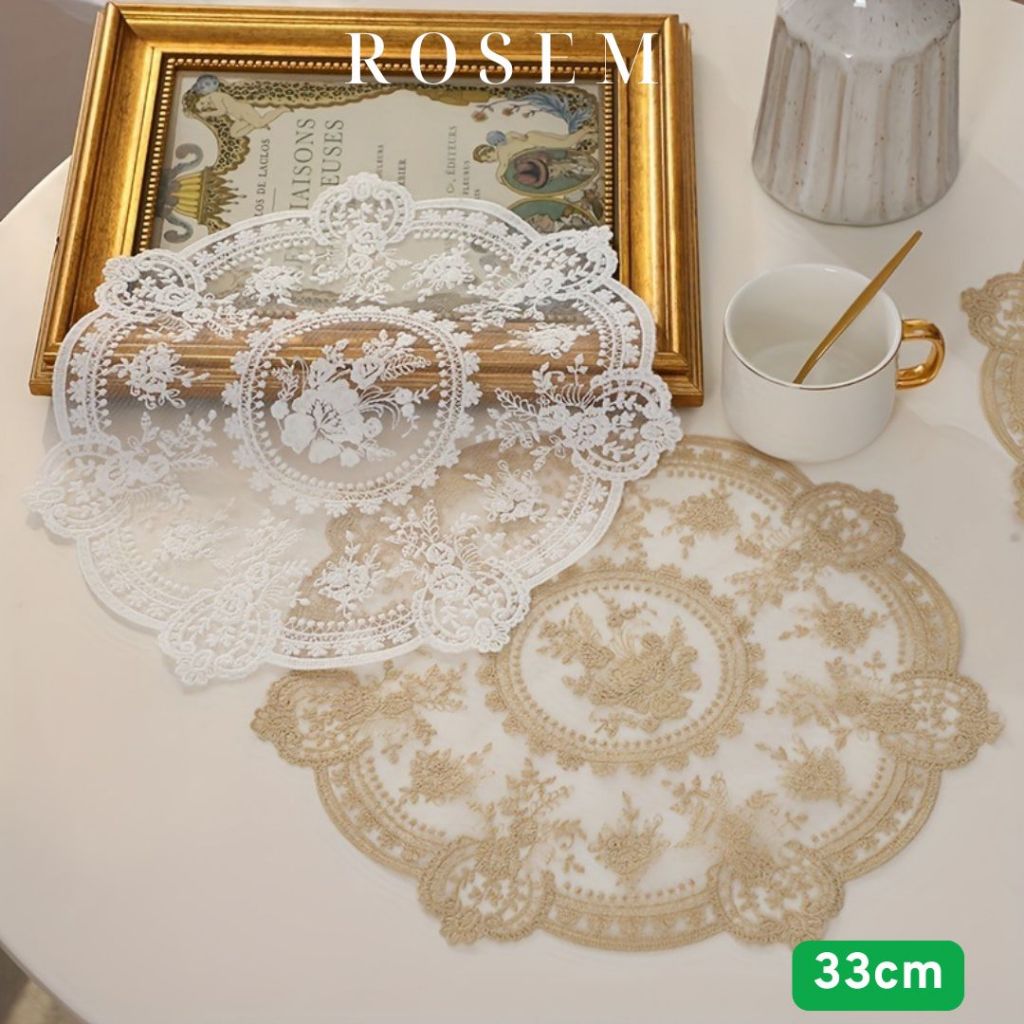Lót bình hoa ren, trải bàn ren, lót bàn kính ren vintage decor, trang trí đạo cụ chụp ảnh