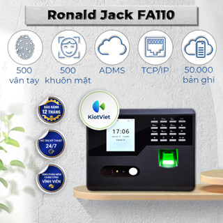  Máy Chấm Công Khuôn Mặt Ronald Jack FA110 - Kết Nối TCP IP USB Xuất File Excel Bảo Hành 12 Tháng 