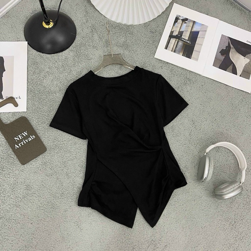 Áo Thun Cộc Tay Nữ Chất Cotton Cổ Tròn Kiểu Dáng Trẻ Trung Sang Trọng V006 | BigBuy360 - bigbuy360.vn