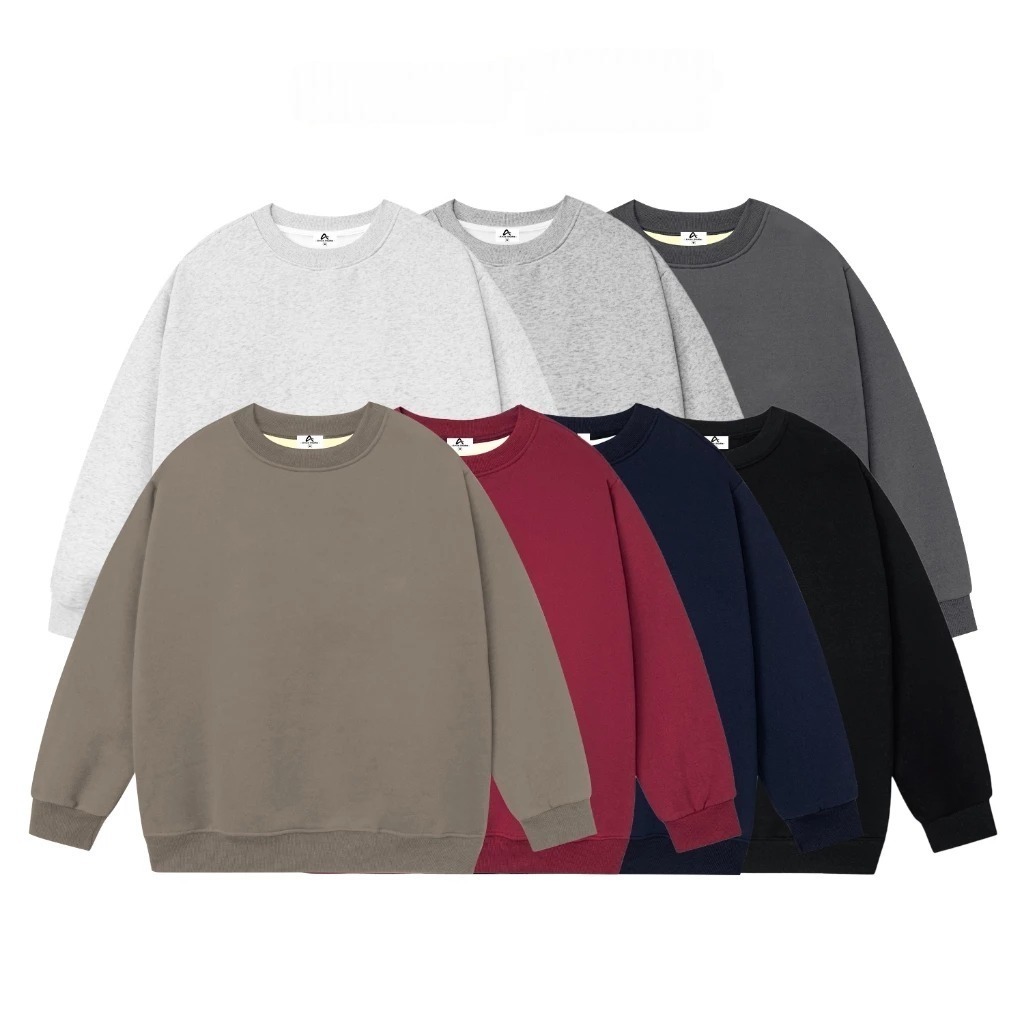 Áo Sweater Nỉ 2 da Trơn Basic Form Rộng Mềm Mịn Dày Dặn Predium Unisex Nam Nữ 2025