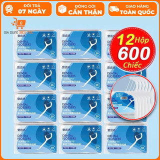 [COMBO 12 HỘP] Tăm Chỉ Nha Khoa hộp 50 cái, Tăm chỉ, Tăm nha Khoa