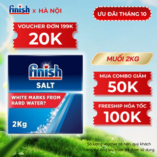  Muối Cho Máy Rửa Bát Finish 2kg  4kg chống đóng cặn máy 