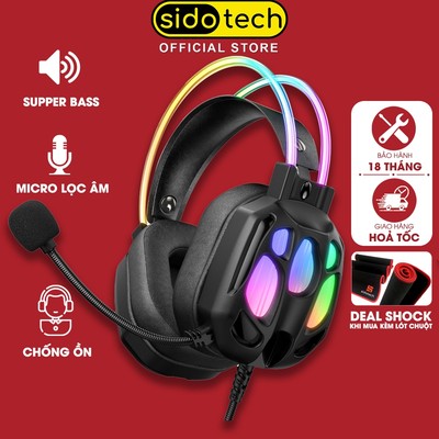 Tai nghe chụp tai có dây SIDOTECH ONIKUMA X89 gaming PC headphone chống ồn có mic máy tính led RGB