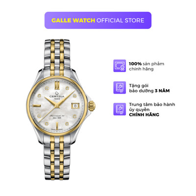 Đồng hồ nữ Certina C032.207 kính Sapphire chống nước dây thép đeo tay cao cấp chính hãng