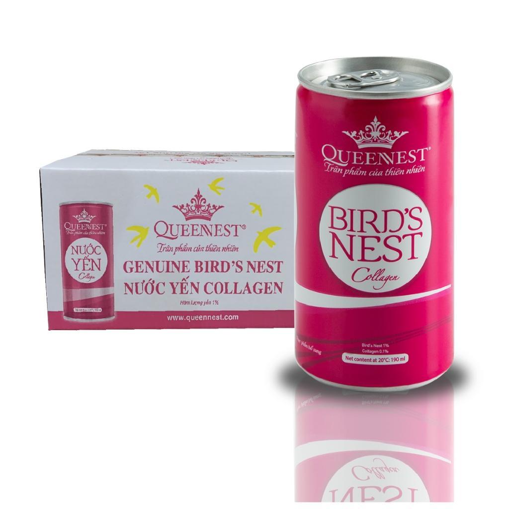 [30 Lon x 190ml] NƯỚC YẾN LON COLLAGEN QUEENNEST 190ML