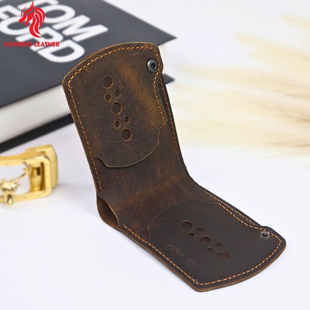 Ví da nam mini da bò thật - Bảo hành 5 năm - Hàng chính hãng thương hiệu Longdo Leather - B17