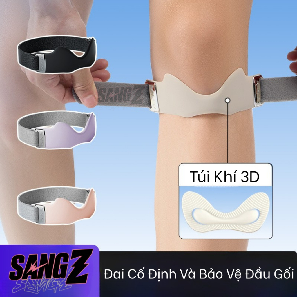 Đai bảo vệ đầu gối túi khí 3D - Bảo vệ xương bánh chè, giảm áp lực khớp khi chơi thể thao -SangZ #24