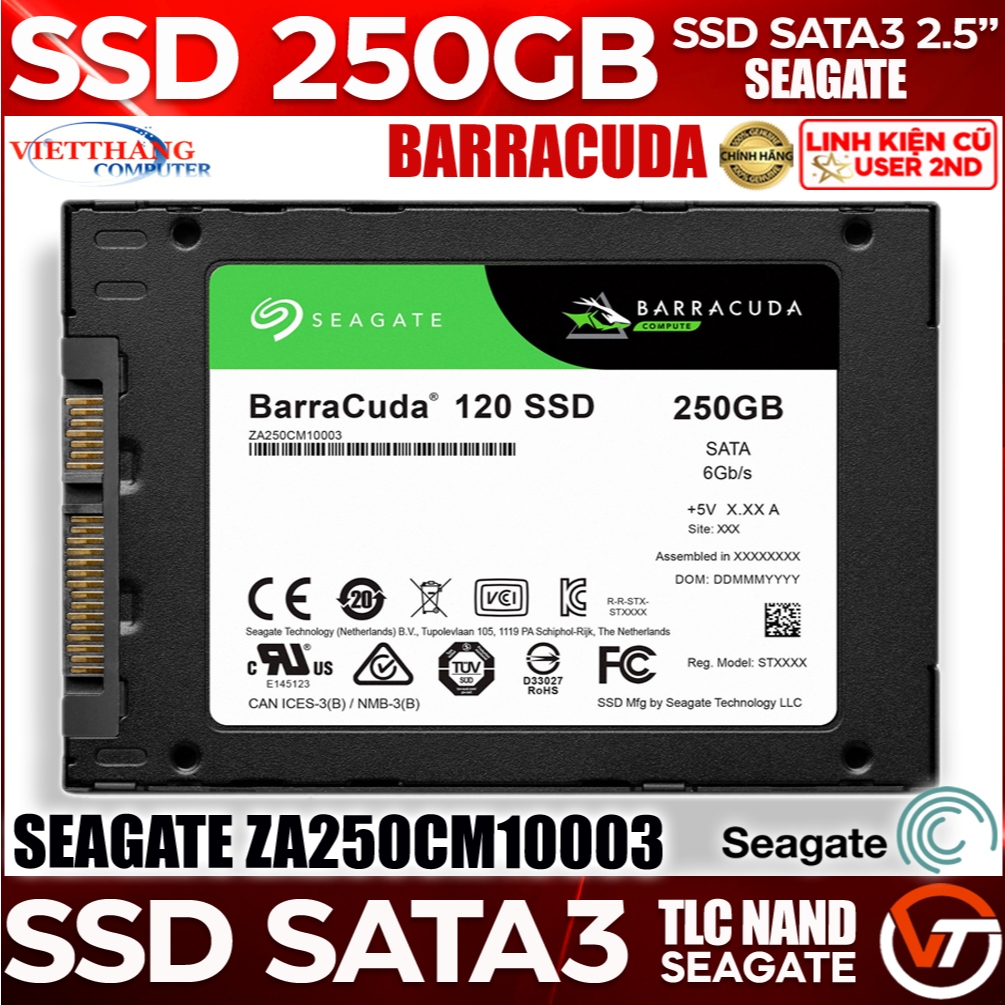 Ổ cứng SSD Seagate Barracuda ZA250CM10003 250GB SATA 3 Nand 3D TLC đã qua sử dụng Good ( Cũ - 2nd )