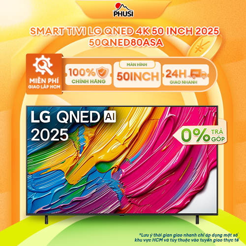 50QNED80ASA [MIỄN PHÍ GIAO HCM] Smart Tivi LG QNED AI 4K 50 Inch 50QNED80ASA - CHÍNH HÃNG, MỚI 100%