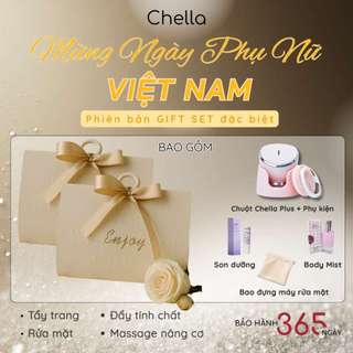  Quà 20 10 - GIFT SET - Chuột Rửa Mặt 4 trong 1 Chella - Kiêm Máy Rửa Mặt - Tẩy trang - Đẩy Tinh Chất - Nâng Cơ 