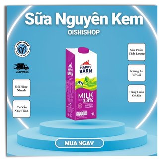 SỮA TƯƠI HAPPY BARN 3.8% ĐỘ BÉO 1L