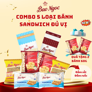   Mua 8 TẶNG 2   Combo 5 loại bánh Sandwich Đủ Vị Sanwich chà bông Mới- Ăn không lo ngán  Bánh Mỳ tươi cao cấp Bảo ngọc 