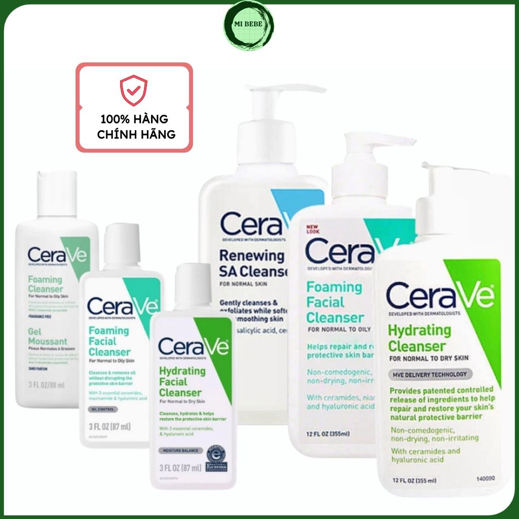 Sữa Rửa Mặt CERAVE Foaming Cleanser - Hydating Cleanser - SA Cleanser Chính Hãng Công Ty Đủ Size