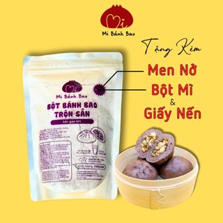 Bột Bánh Bao pha sẵn loại BỘT GẠO LỨT 540g (Tặng Men nở, bột thấm tay & giấy lót bánh), Gạo Lứt