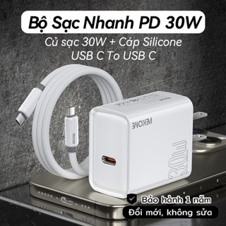  Củ + Cáp   Bộ Sạc 30w WEKOME Cáp Sạc Nhanh  Type C 1M An Toàn Ổn Định Không Nóng Máy Bảo Hành 12 Tháng Cho iPhone 15 17 