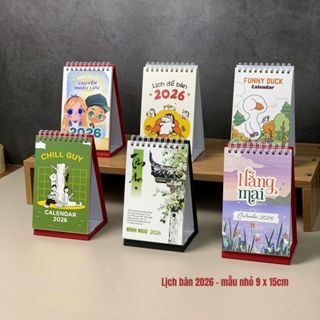  Lịch bàn 2026 mini CÓ NGÀY ÂM DƯƠNG bìa cứng cáp phiên bản khời đầu XUÂN HẠ THU ĐÔNG 