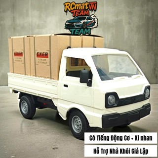  Xe điều khiển bán tải Super Carry 1:16 có âm thanh và chế độ nhả khói hơi nước pin sạc có đèn 