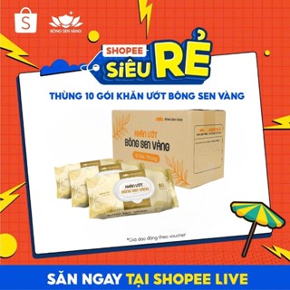   Shopee Live  Khăn ướt Bông Sen Vàng  80 tờ gói  