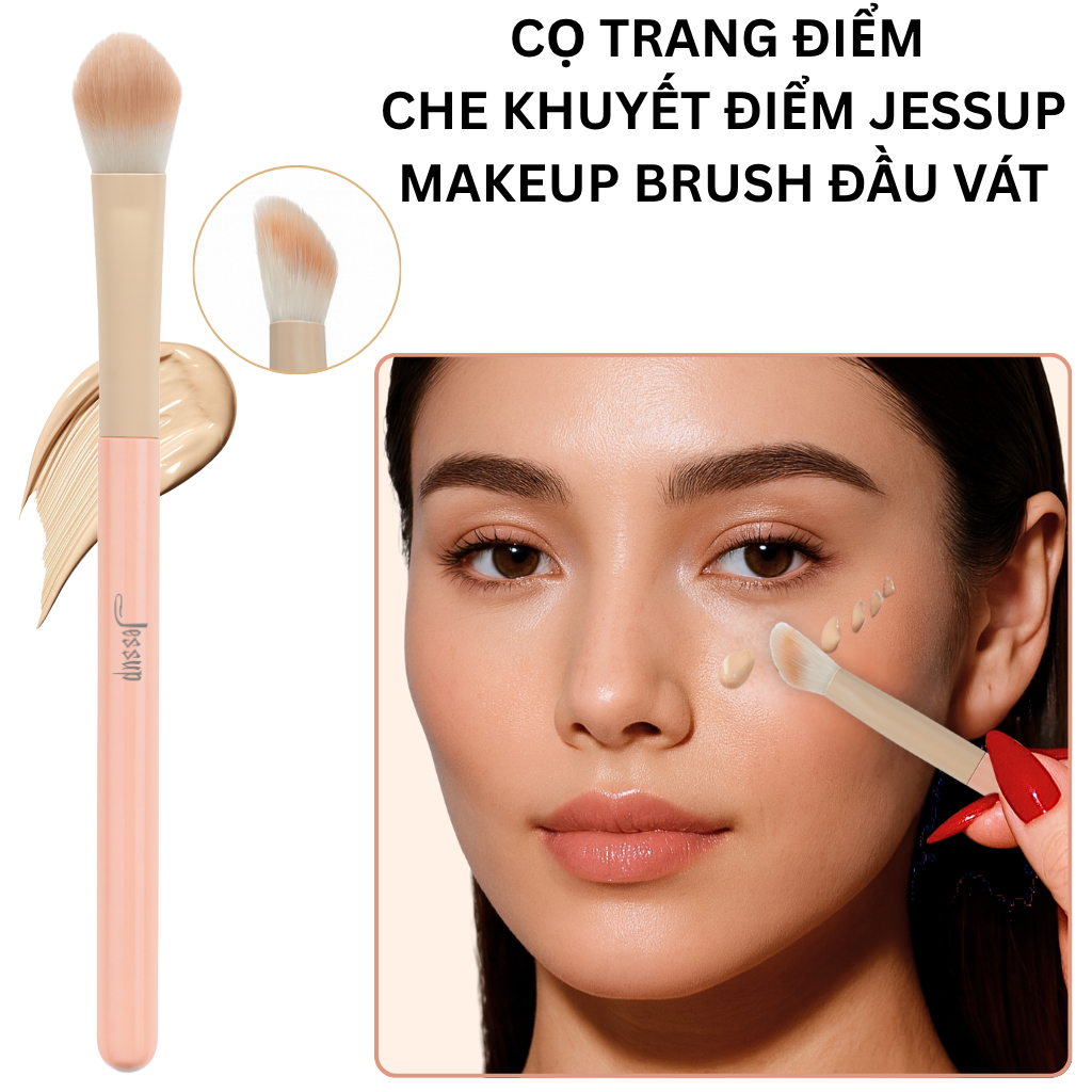 Cọ Trang Điểm Jessup Che Khuyết Điểm – Đầu Vát Tán Kem, Mụn Thâm, Không Lộ Vệt