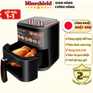 Nồi chiên không dầu Nineshield  KB5005M 8 lít sử dụng công nghệ Rapid Air công suất mạnh 1350W, nồi chiên đa năng 2025