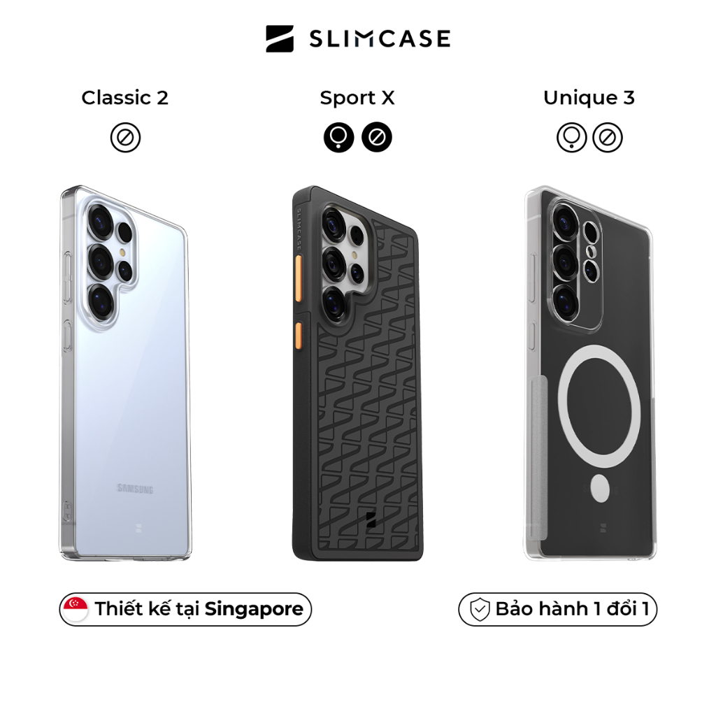 Ốp lưng Samsung S25   S25 Plus   S25 Ultra SLIMCASE - Không ố vàng siêu mỏng hỗ trợ sạc không dây 