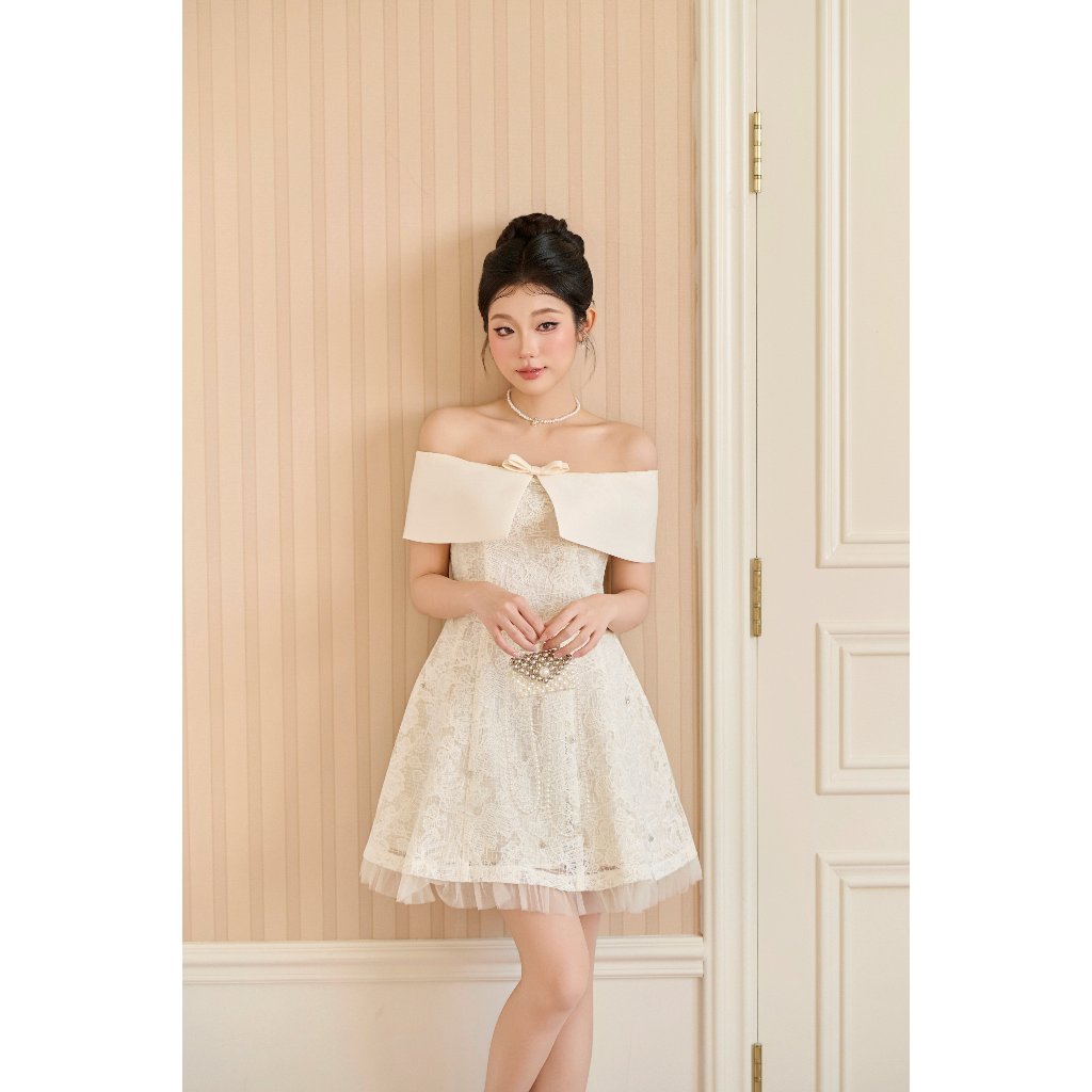 ZAMYSHOP - Váy thiết kế phối zen chân tơ, váy đi tiệc nhẹ, váy xinh đi chơi