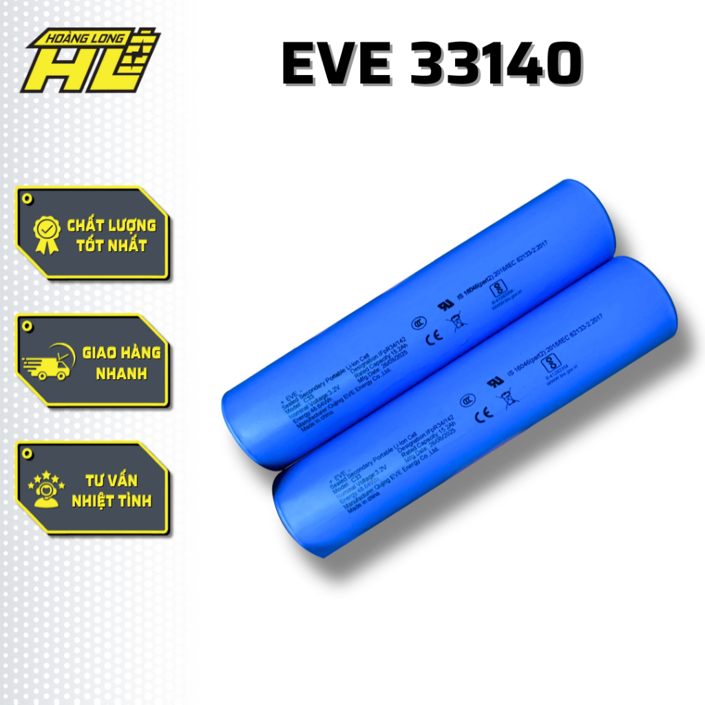 Xanh Dương  EVE 33140 dung lượng 15Ah hệ LiFePO4 3.2V