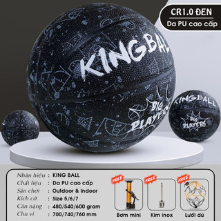 Bóng Rổ Da Chính Hãng King Ball SizeSố 5 6 7 Cho Trẻ Em Nam Nữ Học Sinh Thi Đấu Sân Bê Tông Outdoor