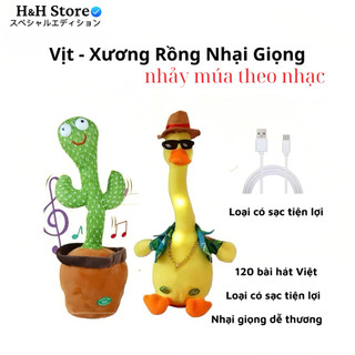    Hàng Sẵn   Đồ Chơi Cây Xương Rồng,Vịt nhại giọng Biết Nhảy Múa Phát Nhạc Sạc Pin 