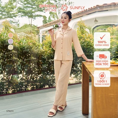 Bộ pijama nữ kate áo tay lỡ quần dài trẻ trung ST9331