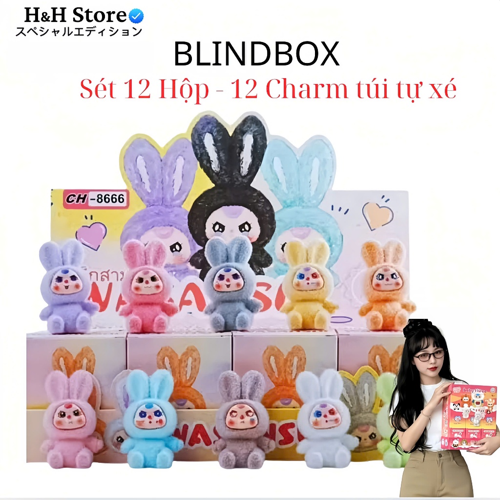 Blindbox SUKULLPANDA, Migo, Babythree Hộp Mù 12 Chiếc May Mắn, Túi Mù Tự Xé Quà Tặng Hs