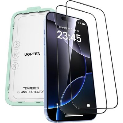 Bộ 2 tấm kính cường lực iPhone 17 Series Ugreen Full viền chống bụi | Kèm sẵn dụng cụ tự dán kính | Chính hãng Cao Cấp