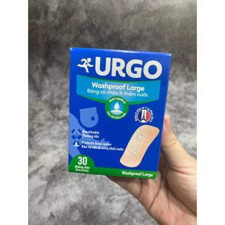 Băng cá nhân ít thấm nước Urgo Washproof 30 (bản lớn) (hộp 30 miếng)