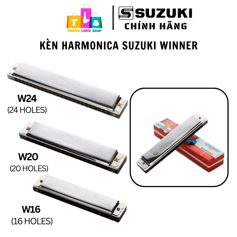 Kèn Harmonica Suzuki Winner W16 (16 LỖ), W20 (20 LỖ), W24 (24 LỖ)