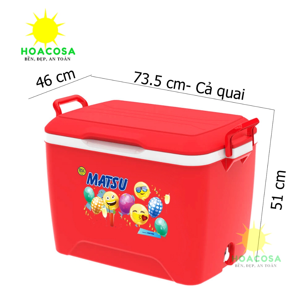 Thùng Đá 85L Matsu Nhựa Duy Tân, Dày Dặn, Cứng Cáp, Bền Lâu- Đồ Gia Dụng Hoacosa