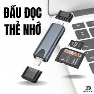  Đầu Đọc Thẻ Nhớ Micro SD Hub Đầu Chuyển Đổi Type C Lightning 