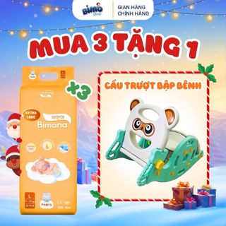   3E   TẶNG CẦU TRƯỢT BẬP BÊNH   - Combo 3 Bịch Tã Bỉm Dán Quần BIMANA EXTRA CARE HÀN QUỐC Đủ Size NB68 - 4XL42 