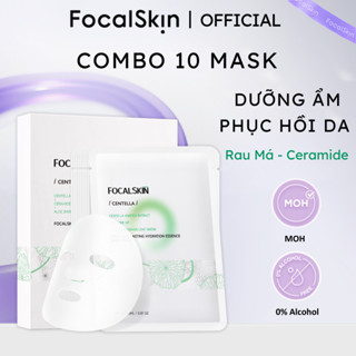  【COMBO 10 MẶT NẠ FOCALSKIN Mặt Nạ Giấy B5 RAU MÁ 5X Ceramide 5X Cấp Ẩm Phục Hồi Da Tổn Thương 25ml 