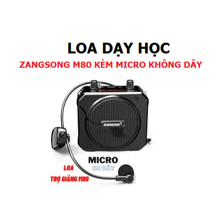 Loa dạy học M80 trợ giảng cho Giáo viên, Hướng dẫn viên, hội nghị kèm Micro không dây âm thanh vang xa và to
