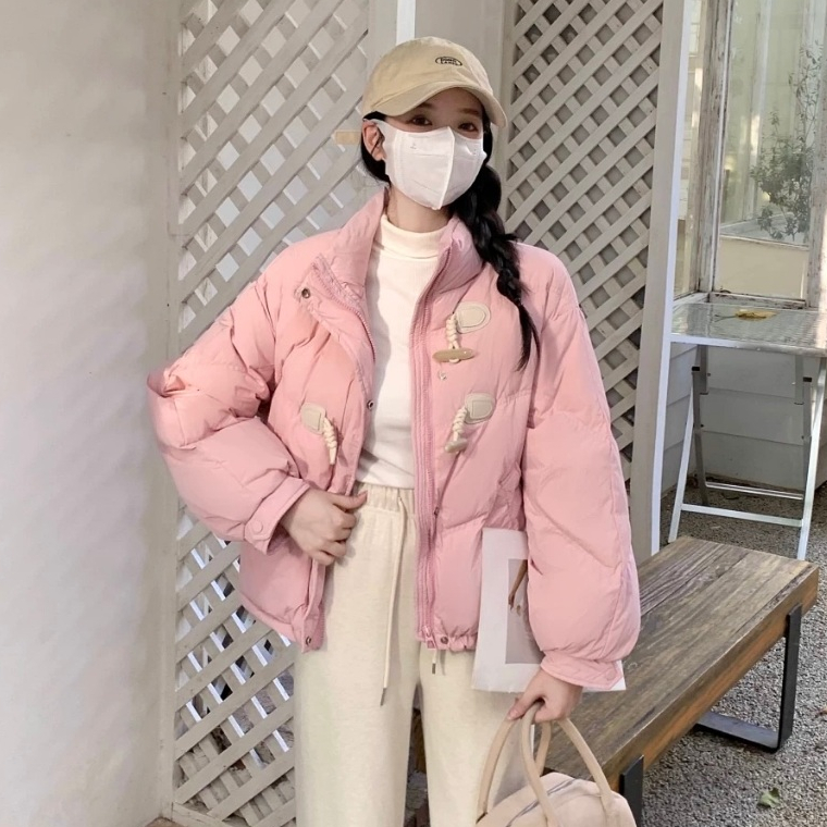 Áo khoác phao trơn túi chéo phối khuy sừng phong cách basic Hàn Quốc 24Feb.studio KAH51