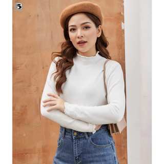  Áo len nữ Twentyfive giữ nhiệt trơn màu dáng ôm vừa cổ lỡ bèo viền chất mịn Twentyfive 3488 