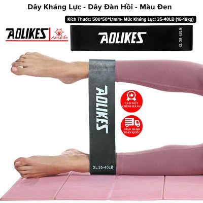 Dây Kháng Lực Màu Đen 35-40LB (18kg) Dây Đàn Hồi Tập Bóng Đá Tăng Lực Sút, Dây Tập Cơ Bắp Chân, Đùi Mông Hãng Aolikes