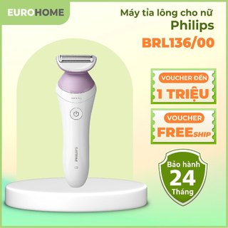 [HỎA TỐC] Máy Làm Sạch Lông Khô Và Ướt Dành Cho Nữ PHILIPS BRL136/00, An Toàn Cho Da, Bảo Hành Chính Hãng 24 Tháng