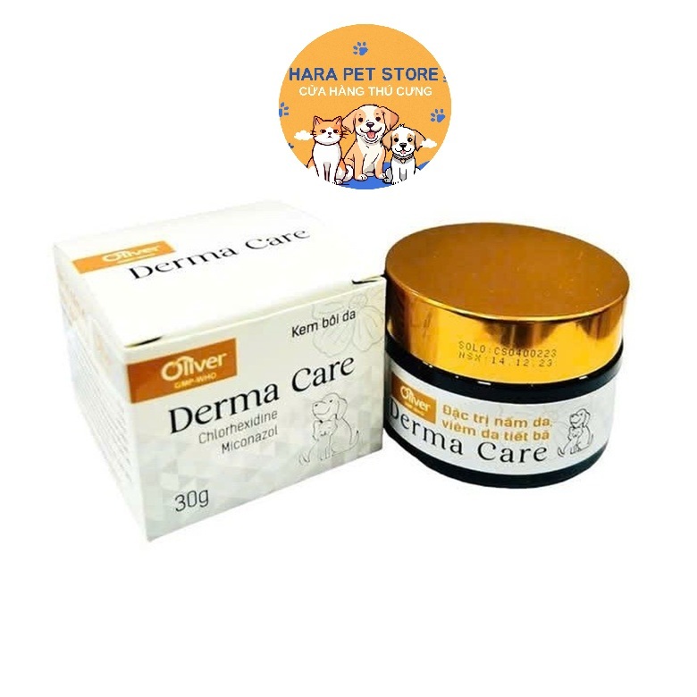 Kem Bôi Tr.ị Nấm, Viêm Da DERMA CARE Oliver 30g (mẫu mới) - Hara Pet Store