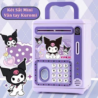 Đồ Chơi Két Sắt Mini Cho Bé Mở Khóa Bằng Vân Tay Và Mật khẩu, Két Sắt Kuromi Hộp Đựng Tiết Kiệm